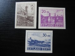 ESTONIA THIRD REICH WWII OCCUPATION Mi. #4U-6U mint no gum imperf stamp lot!