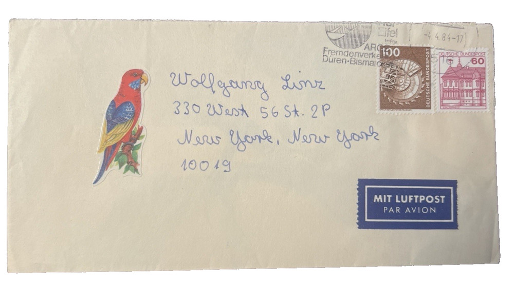 Germany 1984 Airmail Cover Köln to USA:100pf+60pf Industry & Technology luftpost