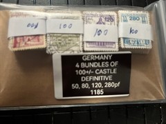 GERMANY 4 BUNDLES OF 100+/- CASTLE DEFINITIVE 50, 80, 120, 280pf 1185