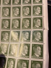 Stamp Germany 5 PF Adolf Hitler Sheet 1941 WWII 3rd Reich German MNH Faults