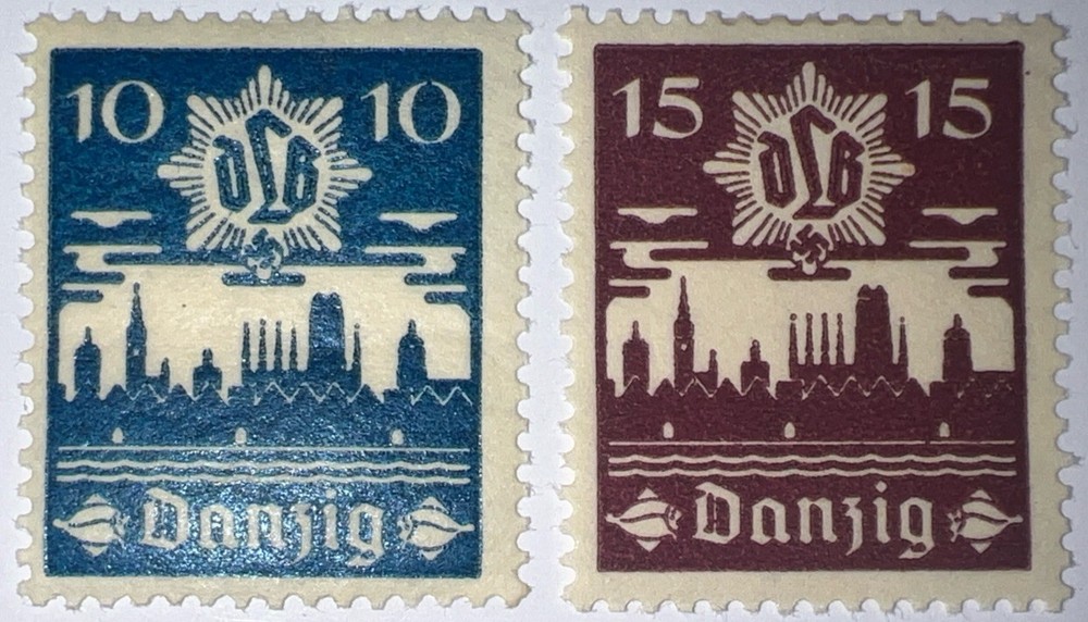 Travelstamps: 1937 Germany Danzig Stamps Mi.No. 267-268, Mint, Og, Hinged, WW2