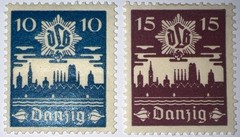 Travelstamps: 1937 Germany Danzig Stamps Mi.No. 267-268, Mint, Og, Hinged, WW2