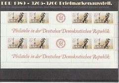 DDR 1989 Satz 8er-Block Briefmarkenausstellung 3265-3266 postfrisch ungestempelt