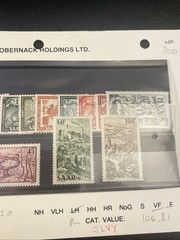 1949 GERMANY SAAR Stamp Set SCOTT #204-220 MLH