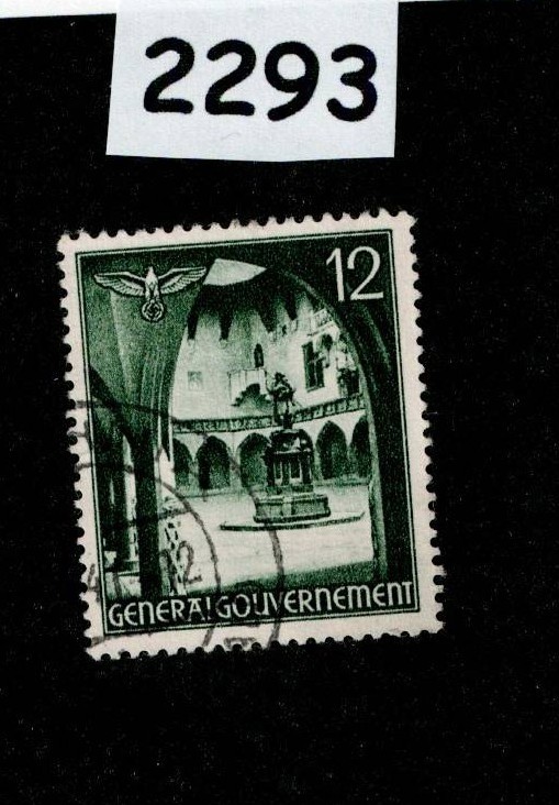 Used Stamp Sc N60 General Government Warsaw Lublin Cracow Poland WWII #2293