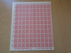 Germany – SG320 10M DM scarlet 1923. 10 x complete sheets of 100 stamps.