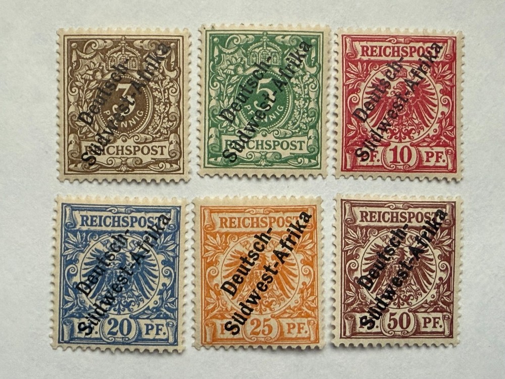 German South West Africa 1897 Scott #1-6 Overprinted MLH