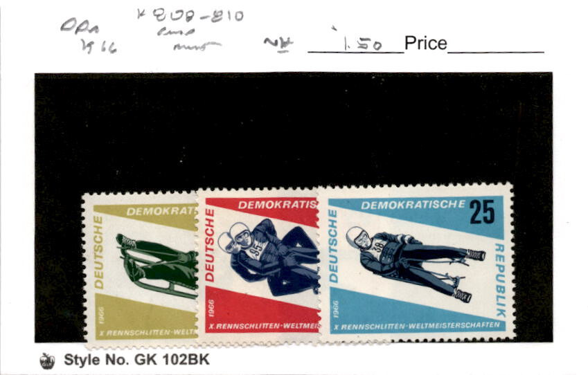 Germany – DDR, Postage Stamp, #808-810 Mint NH, 1966 Toboggan (AD)