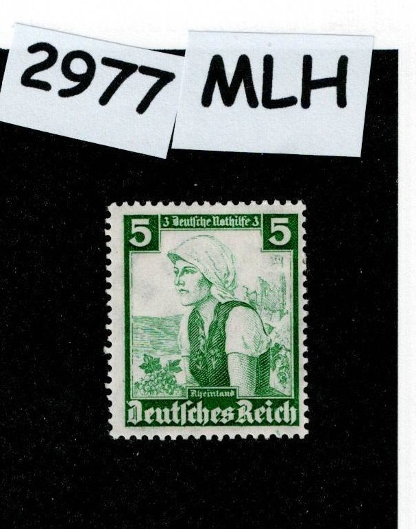 MLH stamp 1935 Sc B71 Native Costumes Rheinland Third Reich era Germany #2977