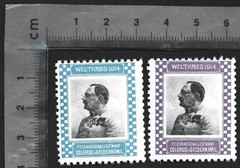 Germany WWI WELTKRIEG 1914 poster stamps (2) Lt Field Marshal v Geldern Emil MNH