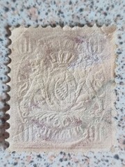Bavaria 1880s Germany 10pf Carmine Coat of Arms Stamp Embossed Lions Used Ref#j3