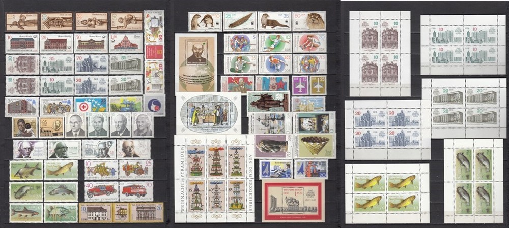 East Germany GDR DDR 1987 – complete year set + 6 minisheets – MNH