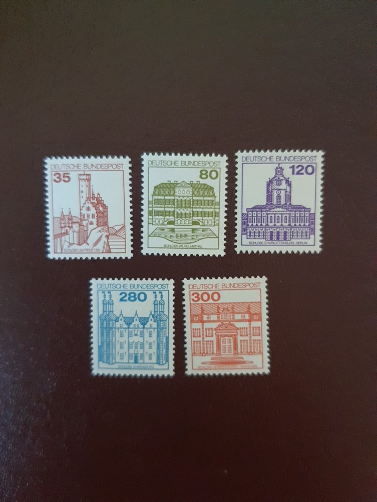 Stamps Federal Republic of Germany 1982, Michel 1139-1143, castles (V), mint