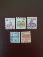Stamps Federal Republic of Germany 1982, Michel 1139-1143, castles (V), mint