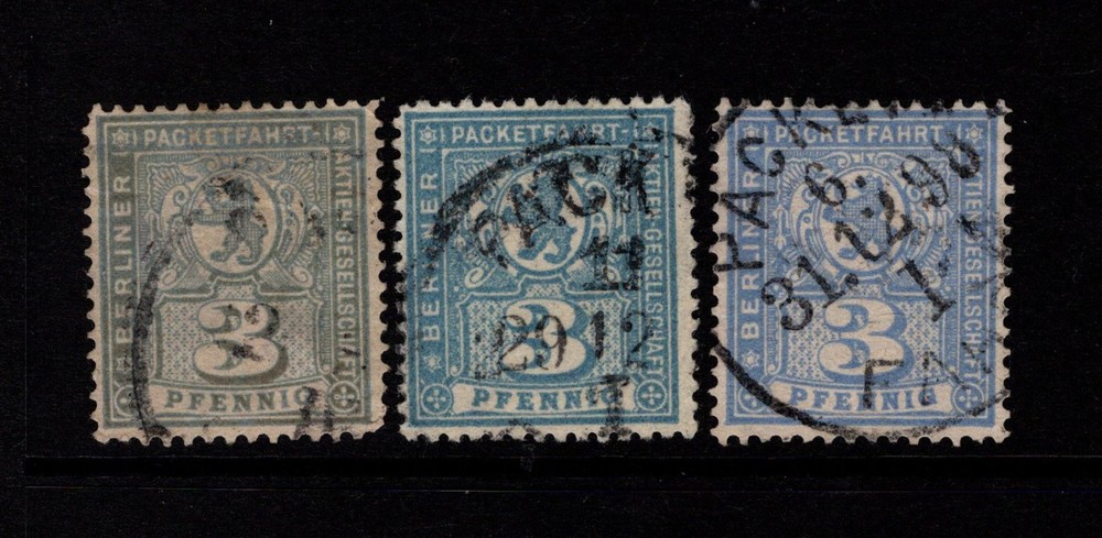 Germany Late 1890s 3p Berlin Private Post Used / 3 Cancel & Shades – S58663