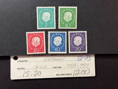 Germany # 793 – 797 MNH * 2026 Scott Catalogue Value $ 15.20