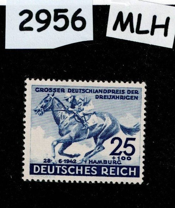 MLH stamp B204 Hamburg Blue Ribbon Horse Race / 1942 Third Reich Germany #2956