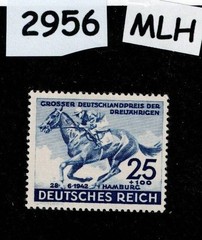MLH stamp B204 Hamburg Blue Ribbon Horse Race / 1942 Third Reich Germany #2956