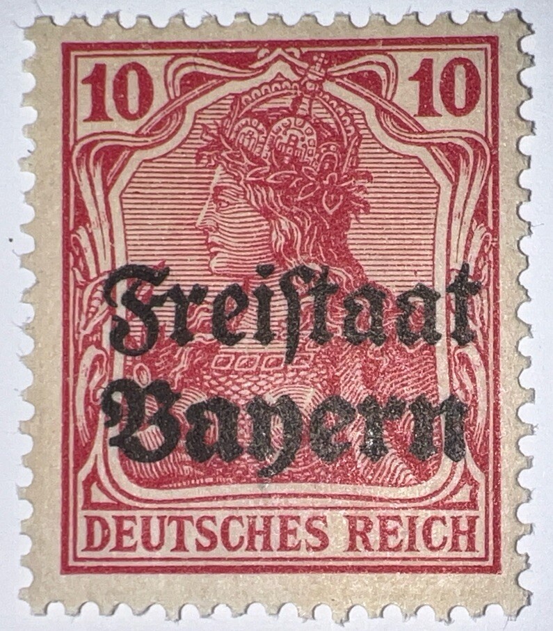Travelstamps: Germany Bayern Overprint Stamps Sc#180,10pf Mint Watermarked MOGNH