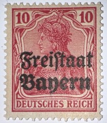 Travelstamps: Germany Bayern Overprint Stamps Sc#180,10pf Mint Watermarked MOGNH