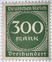 Travelstamps: 1923 Germany Stamp Deutsches Reich Mi#270, Mint OG NH 300 Mark
