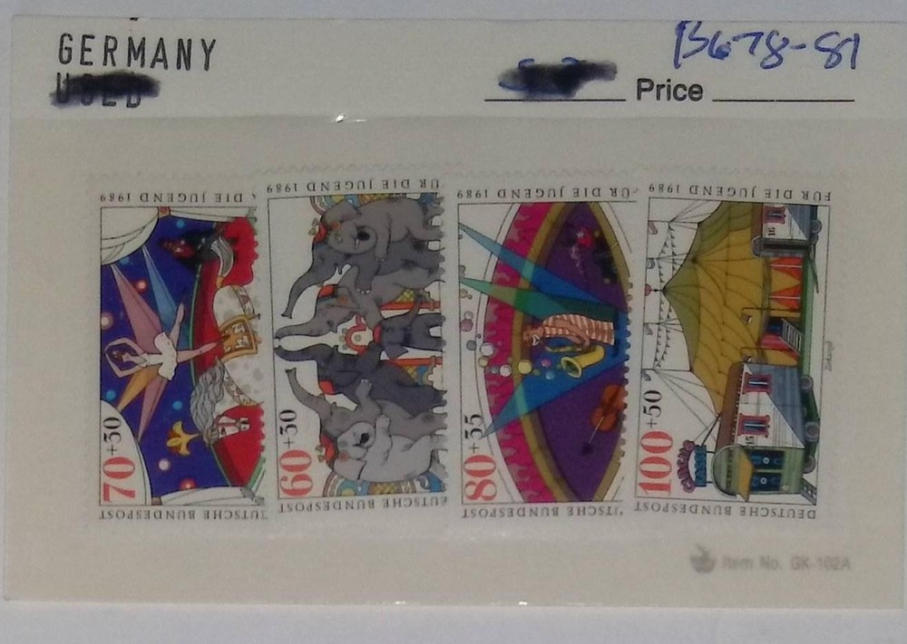 Germany Semi-Postal Stamps FUR DIE JUGEND 1989 4v Set Multi-Color Ungraded Used