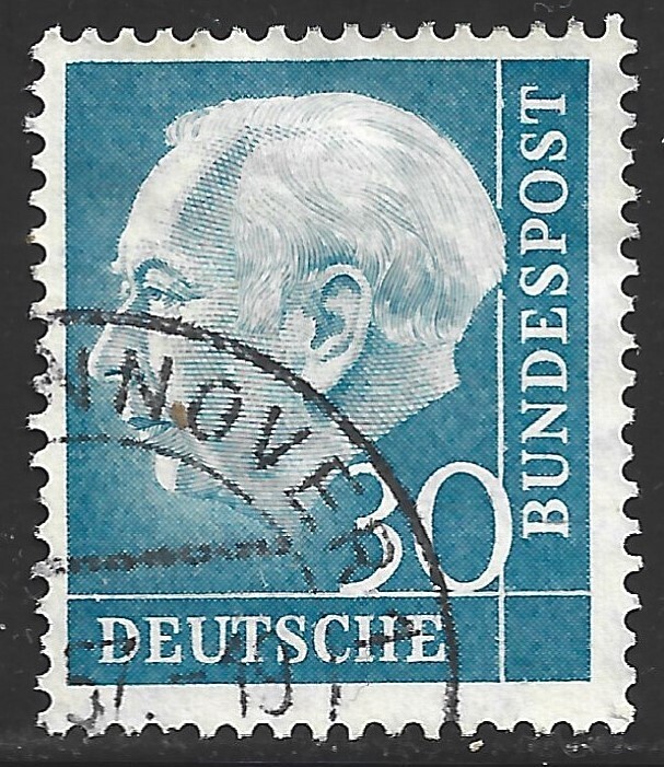 Germany, Scott #712, 30pf Pres Theodor Heuss, Used