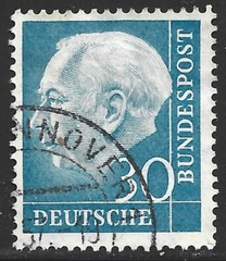 Germany, Scott #712, 30pf Pres Theodor Heuss, Used