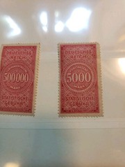 Very Nice 1920s German High Denominational Revenue Stamps MNH