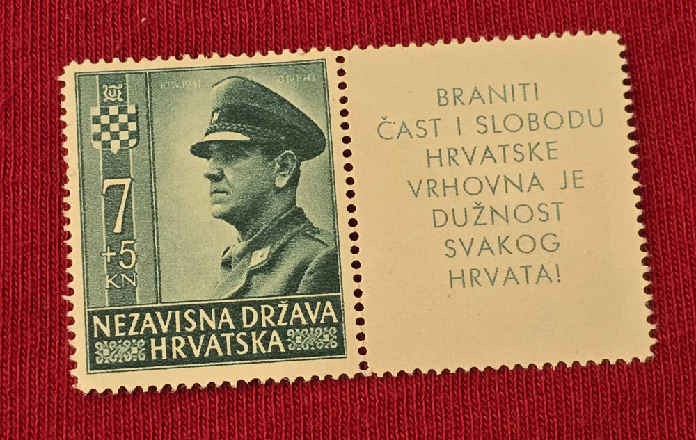 1943 WW2 WWII CROATIAN CROATIA FASCIST DICTATOR PAVELIC NAZI GERMAN stamp MNH