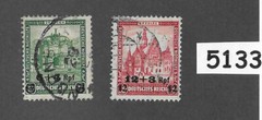 #5133 Used surcharge Stamp set B42 & B43 Overprinted in 1932 Weimar Germany