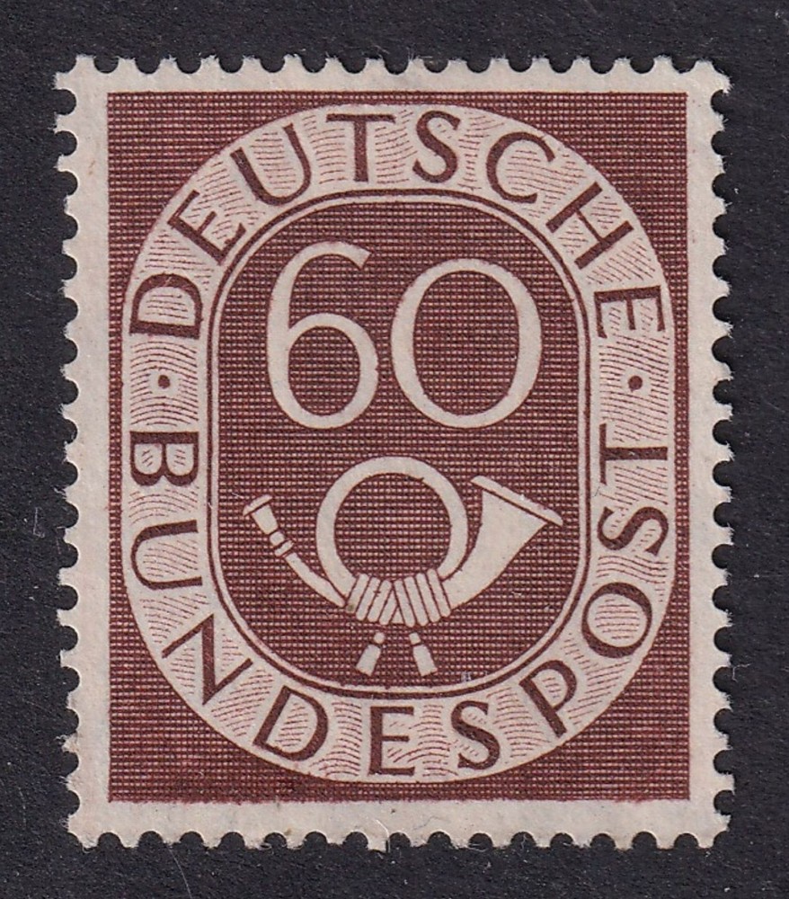 WEST GERMANY 1951 Posthorn 60pf Red-Brown SG 1057 Mint no gum
