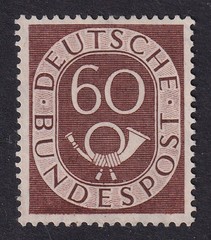 WEST GERMANY 1951 Posthorn 60pf Red-Brown SG 1057 Mint no gum