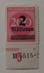 (Unissued) Weimar German Republic Stamp, 1923 C Issue, MLH, OG Serrate Roulette 