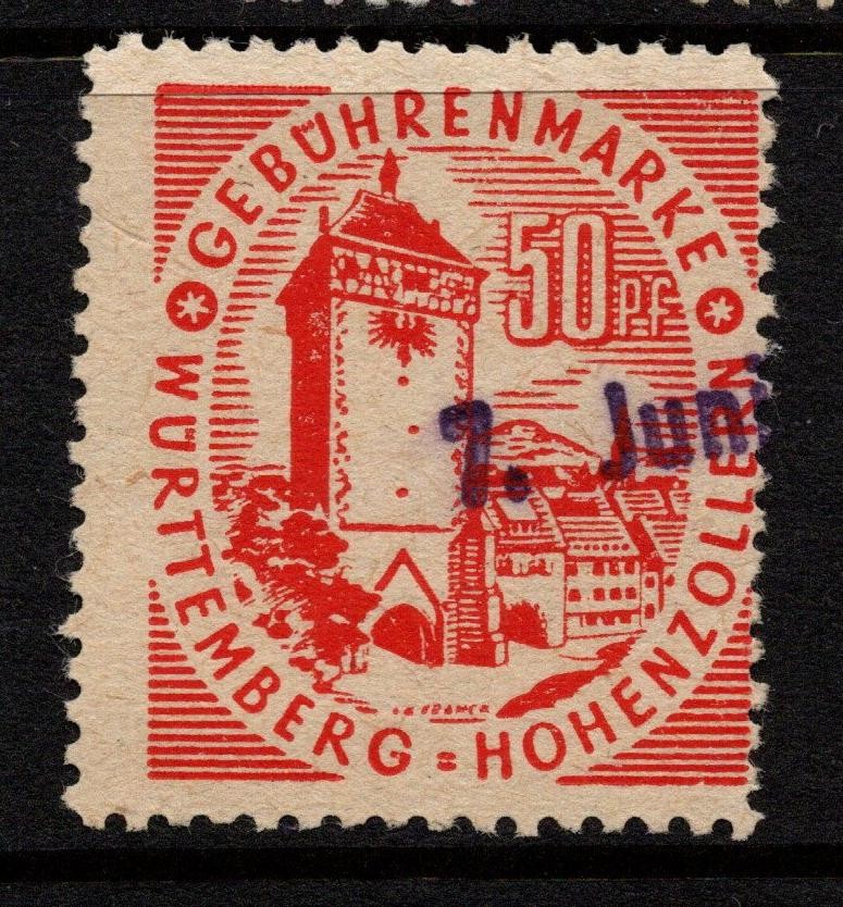 Germany Wurttemberg Mid 1900s 50p Local Revenue Used – S57034