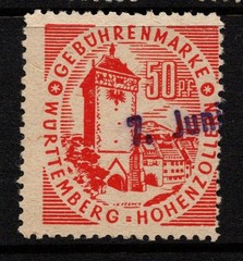 Germany Wurttemberg Mid 1900s 50p Local Revenue Used – S57034