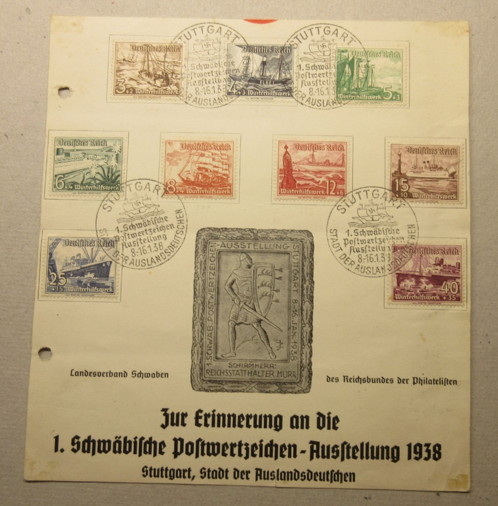 GERMANY, Scott: B107-B115 SET ON PRESENTATION CARD, USED, Lot30, Cat $18.90+
