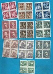 German occupation of Bohemia & Moravia cpl. sets in sheets of four MNH ** !!