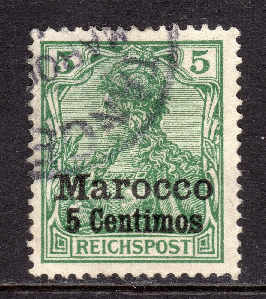 German Offices in Morocco Scott # 8D VF Used 1903 Germania 5 C on 5 Pfg #2