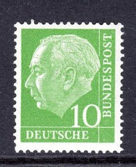Germany Scott # 708 VF MNH 1954 10 Pfg President Theodor Heuss