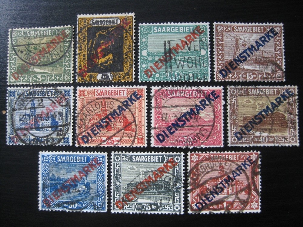 SAAR SAARLAND Mi. #1-11 scarce used stamp set! CV $120.00
