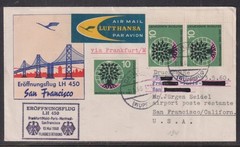 Germany 1960 Lufthansa LH450 to San Francisco Flight Cover + back