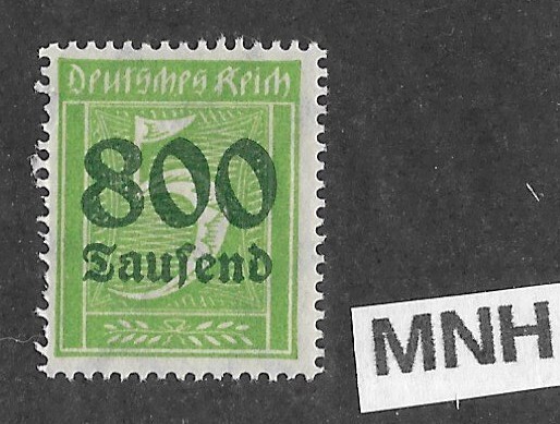 MNH stamp Overprint 800K over PF05 Scott #261 Weimar German Republic 1923
