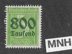 MNH stamp Overprint 800K over PF05 Scott #261 Weimar German Republic 1923
