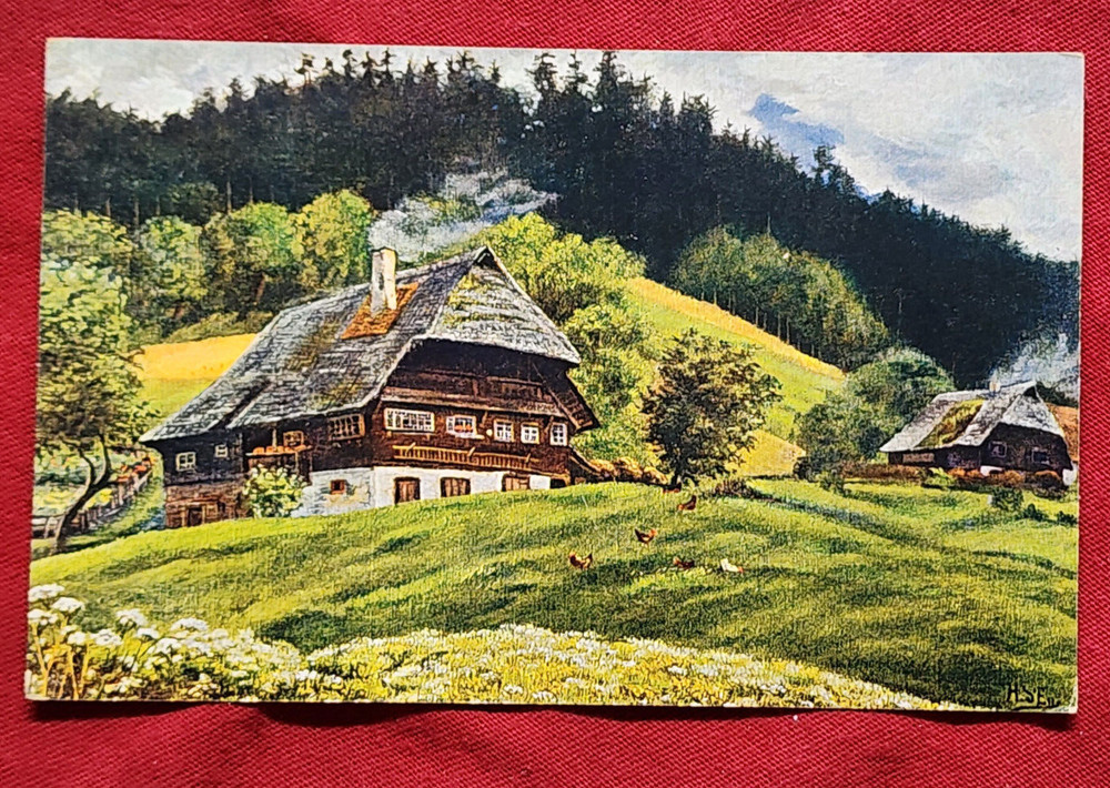 Imperial German Empire Deutsches Reich Weimar Era cottage color postcard 1910