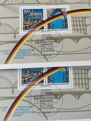 Germany 100 x block / miniature sheet yellow stripe error abarten gelbe strich
