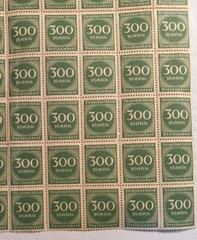 Full Sheet Of 100 Stamps, 300m Mark Deutsches Reich, Germany 1923, MNH SG#263