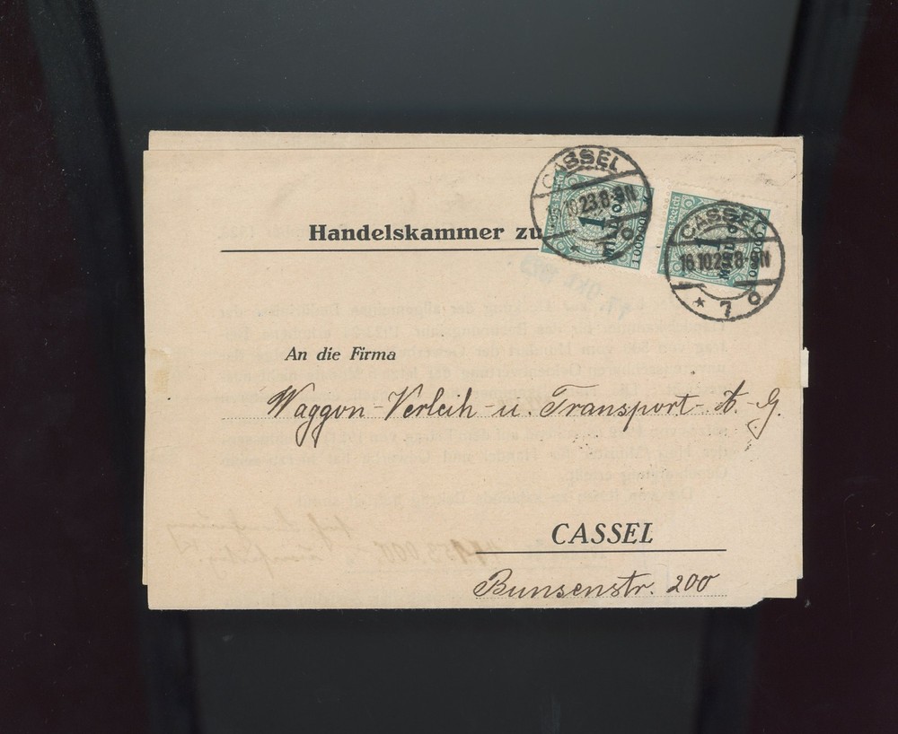 germany infl 2 millionen rate 0ct 23, 1923 local cassel tax record municipal a4
