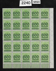 MNH stamp block Overprint 800K over 400Mk Scott #266 German Republic 1923 #2240