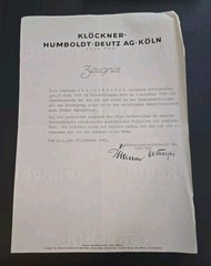 WW2 WWII German Third Reich Employment Recommendation Document Letter 1937